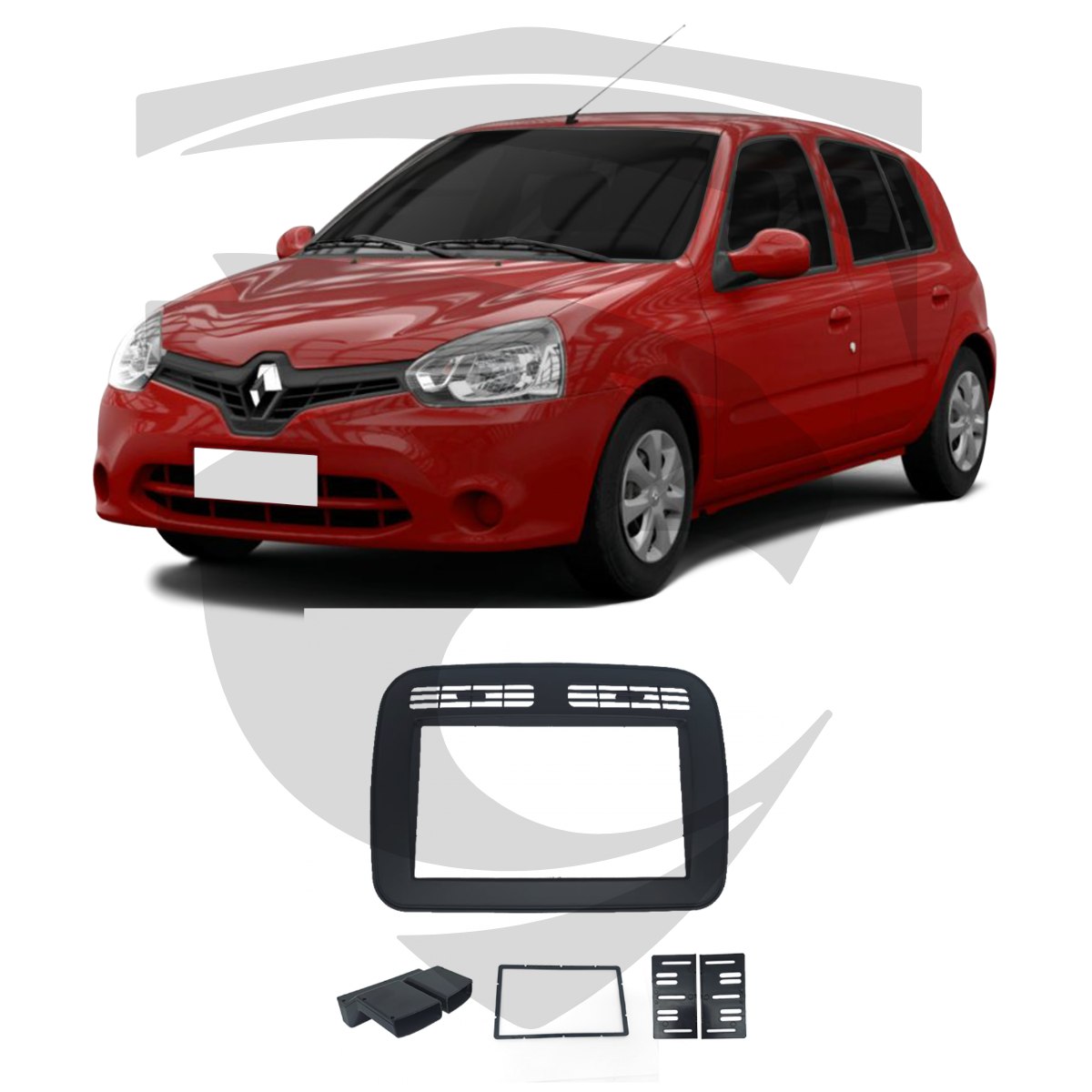 Moldura Renault Clio G2 e G3 Preta 9" Fiamon