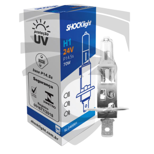 Lâmpada Halógena H1 3200K 70W 24V Shocklight