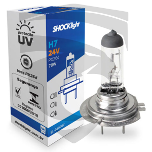 Lâmpada Halógena H7 3200K 70W 24V Shocklight