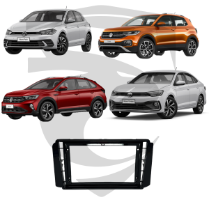 Moldura VW Polo / Virtus / T-Cross / Nivus Black Piano 9" Fiamon