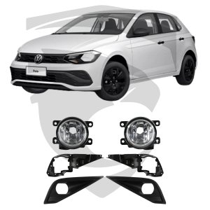 Kit Farol de Milha VW Polo Track 2023 em Diante Botão Modelo Original Shocklight