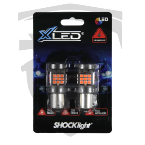 Lâmpada XLED 1156 1 Polo com Canbus 36 Leds Vermelho 12V Shocklight