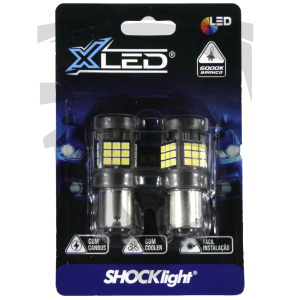 Lâmpada XLED 1157 2 Polos com Canbus 36 Leds Branco 12V Shocklight